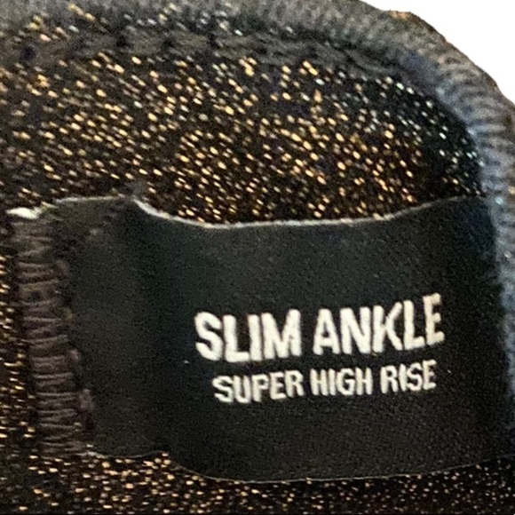 Express Super High Rise Glitter Sparkly Slim Ankle Jeans - Picture 3 of 7